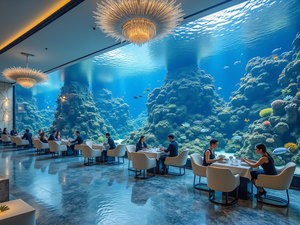 대형 해양 테마 레스토랑 아크릴 어항 디자인 맞춤 제작 글로벌 디자인 주문 - Product Image 4