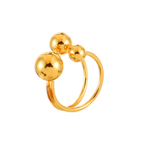 Vershal C-236 2026 Nouvelle Arrivée Bague Double Bande Boule Plaqué Or Véritable Multicolore pour Femme Bijou Tendance Quotidien