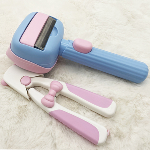 Kit perawatan hewan peliharaan desain cantik untuk anjing dan kucing sikat Kombo 2 in 1 dan pemotong kuku set perawatan dan perontok kucing - Product Image 4