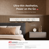 Prise murale 3 pôles en cuivre, 4 sorties, 32A 220V, protection IP21, auto-test, usage commercial et résidentiel, blanche
