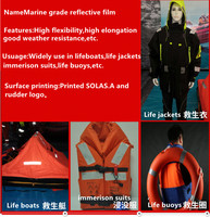 Weißes hoc hinten sives retro reflektieren des Klebeband Solas Standard 50mm wasserdicht bedruckte Marine Reflective Material Tape Roll