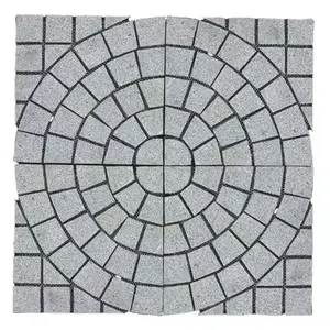 Exterior Plaza China granite curved Cheapest Wholesale Sesame White G603 G654 Driveway Granite Pavers Stone Tiles