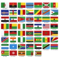 Vente en gros d'usine : Petits patchs brodés thermocollants de drapeaux nationaux africains