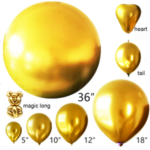 Ballons en latex métalliques chromés épais de <span class=keywords><strong>18</strong></span> pouces pour la fête des mères et les anniversaires, écologiques et durables, or et argent, vente en gros - Product Image 5