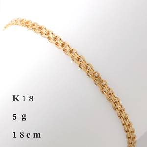 K18 Double X-Bismarck Design 18cm5g Pulsera de joyería de cadena de mano para uso diario - Product Image 1