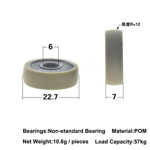 आर्क पोम BSR-6-23-7 प्लास्टिक व्हील पुलली 6x22.7x7 मिमी प्लास्टिक लेपित रोलर नायलॉन शेव पुली - Product Image 2