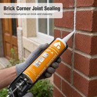 Mastic silicone multi-usages pour portes et fenêtres GP-A, durcissement acétique, pour le remplissage des joints de cadres de portes, de cadres de fenêtres et des coins de briques
