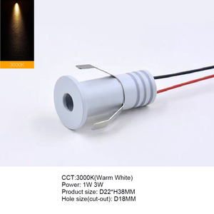Hot bán 1W 3W lõm <span class=keywords><strong>Mini</strong></span> Spotlight lỗ kích thước 18mm AntiGlare thay đổi độ sáng Trần tại chỗ dẫn Downlight - Product Image 6