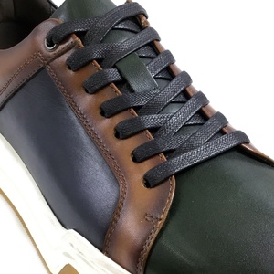 Chaussures de sport confortables et légères en cuir de vache véritable bicolore pour hommes, logo personnalisé, baskets faites à la main, respirantes, automne - Product Image 6