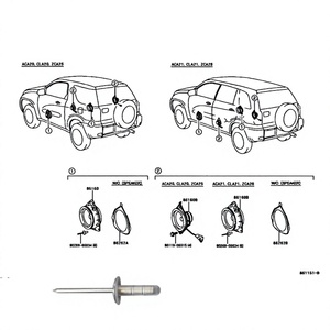 Rivet de panneau de haut-parleur Toyota 90269-05034 en aluminium pour Corolla RAV4 Porte - Product Image 1