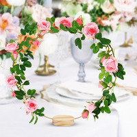 Guirlande circulaire en métal de 12 pouces avec anneaux pour décorations de table de mariage, anneaux ronds dorés, argentés et noirs avec support en bois