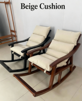 Fauteuil inclinable rembourré en bois massif, canapé simple, adapté au salon, à l'appartement, à la terrasse ou au bureau