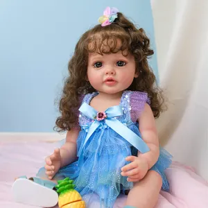 55 CM adorabili bambole Reborn tutto il corpo in Silicone realistico ragazza di simulazione Reborn bambola giocattoli