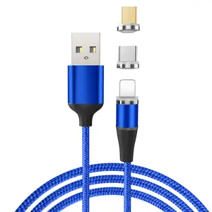 3 в 1 Магнитный кабель Micro USB/Type C /IOS для быстрой зарядки и синхронизации данных