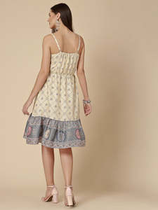 Robes d'été décontractées pour femmes, design élégant, tissu en rayonne, coupe trapèze, longueur genou - Product Image 3