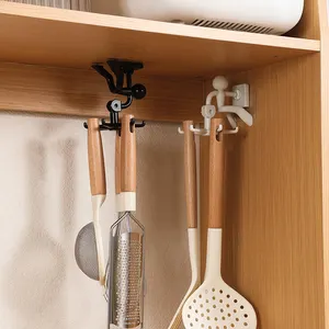 Küchen ablage halter Perforation sfrei und dreht sich um 360 Grad mit 6 Klauen, um kleine Küchen objekte zu lagern Haken an der Wand montiert