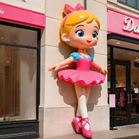 Sculpture de ballerine en résine écologique personnalisée, statue de danseuse de dessin animé pour école de danse, devanture de magasin, mur ou sol