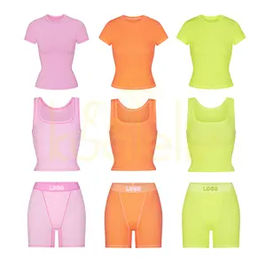 Summer 2024 Custom Clothing Loungewear Women Tank Top Crop Tops And Shorts Lounge Wear 2 Piece Sets For Women