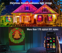 Lumières de rideau intelligentes avec application, affichage LED personnalisable (texte et images), guirlande lumineuse LED RGB intelligente, contrôle des lumières de rideau LED RGB
