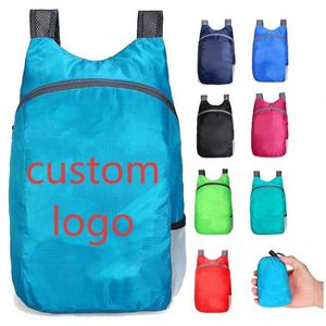 Customize Logo Gifts Lightweight <b>Foldable</b> <b>Backpack</b> Durable Outdoor Hiking Sport Travel <b>Backpacks</b> - Product Image 1