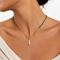 Collier de luxe en perles d'eau douce, chaîne tennis CZ, plaqué or 18 carats, zircon CZ, maille trombone torsadée, bijoux baroques pour femme