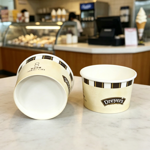 Logo personalizzato 8oz 250ml usa e getta ciotola di carta Kraft per uso alimentare tazza di Yogurt PE coperchi a parete singola per tagliatelle <span class=keywords><strong>gelato</strong></span> <span class=keywords><strong>artigianale</strong></span> - Product Image 4