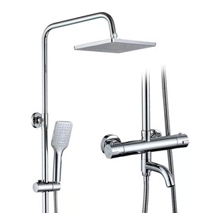 Ensemble de <span class=keywords><strong>douche</strong></span> thermostatique moderne en laiton chromé pour colonne de <span class=keywords><strong>douche</strong></span> extérieure, avec robinetterie, vente directe usine - Product Image 1