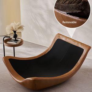 आधुनिक नरम मखमली लाउंज कुर्सी को आराम देने के लिए आधुनिक नरम मखमली लाउंज कुर्सी नई डिजाइनर अवकाश एकल सोफे कुर्सी - Product Image 3