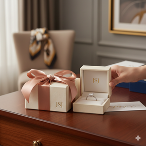 Boîte à bijoux en papier laminé finition brillante pour bijoux de mode, expédition en gros, emballage postal, boîte cadeau en carton rigide - Product Image 2