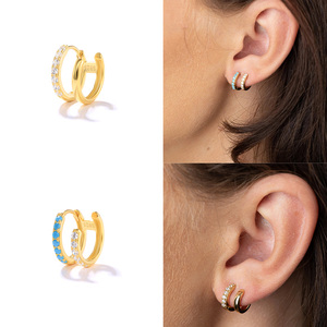 ROXI S925 Argent Sterling Mode Double C Boucle d'Oreille Clip Double Couche en Forme de U - Product Image 6