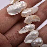 Perle Baroque blanche irrégulière en forme de plume d'eau douce naturelle pour accessoire de bijoux