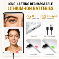 MLG Grossiste Miroir Cosmétique Portable Rechargeable Ajustable Tactile Grossissant 20X avec Éclairage LED Amovible pour Coiffeuse