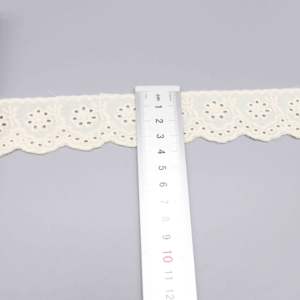 Elbise kumaş için 3.5cm pamuk kuşgözü işlemeli dantel Trim - Product Image 2