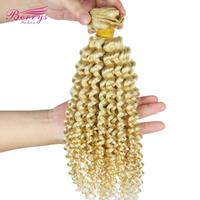 Extensions de cheveux humains Berrys Hair 613 blonds brésiliens bouclés profonds, 100 % cuticules alignées, 3 pièces/lot, double trame cousue à la machine, pose rapide