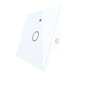 Interruptor inteligente de pared RF433 con WiFi para el hogar, interruptor inteligente de pared táctil con retroiluminación, sin cable neutro, Control por voz, 1 entrada, para la UE