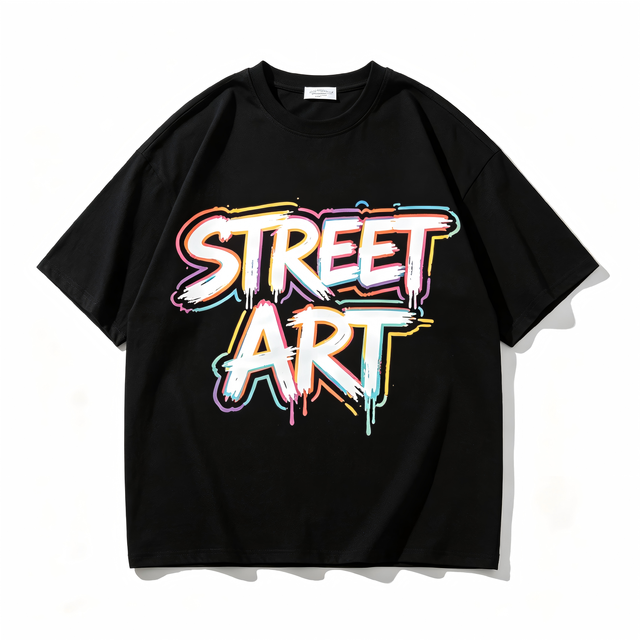 Custom Oversized Streetwear T-shirt Vintage Washed Black with Distressed Print Crew Neck Tee 100% Cotton Knitted Eco-friendly