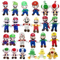 Vente en gros en stock : Peluches Super Mario, y compris les figurines Mario, Luigi et Toad, et porte-clés en peluche.