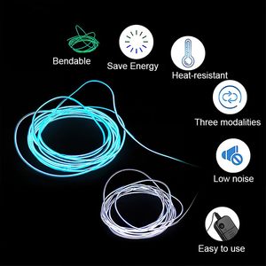 Tira de Luz LED de PVC Azul Neonawall, Portátil, con Cable EL, Funciona con Batería, Cortable a 360°, Luz de Cuerda Personalizable en Color para Fiestas - Product Image 5