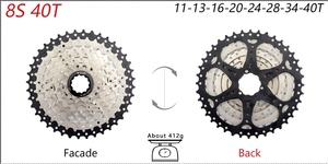 MTB <span class=keywords><strong>8</strong></span> s 11-40T盒式自行车1x8速度自由轮耐用钢齿轮K7，用于M410 TX800山地自行车零件HG tpye - Product Image 2