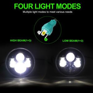Faro de color personalizado 7 pulgadas LED redondo faro <span class=keywords><strong>H4</strong></span> proyector faro para <span class=keywords><strong>Jeep</strong></span> JK TJ CJ <span class=keywords><strong>Hummer</strong></span> H1 H2 - Product Image 5