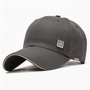Casquette de baseball 6 panneaux en tissu éponge, style urbain et sportif, avec logo personnalisé imprimé en relief – Noire, réglable, pour l'extérieur - Product Image 4