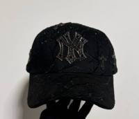 Gorra de Béisbol de 5 Paneles con Visera Curva, Estilo Nuevo, Personalizada, de Gamuza y Algodón, Gorras Deportivas B CROSS, Sombreros Barbas Originales con Logotipo de Diamantes de Imitación