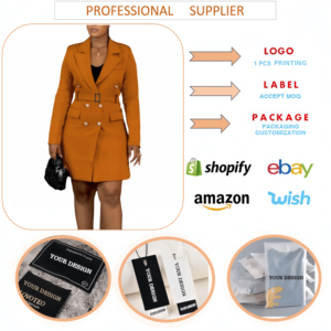 D33 moda autunno donna abbigliamento ufficio blazer per signore doppiopetto manica lunga blazer donna abiti da donna carriera donna - Product Image 2