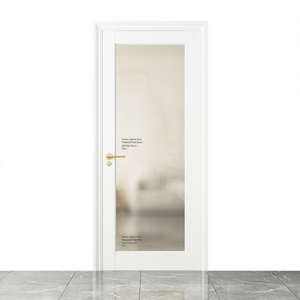 Porte intérieure française en verre trempé dépoli, portes coulissantes à encastrer, portes de garde-manger, modèle à âme pleine pré-montée D0100XUZQ57, différentes tailles - Product Image 1