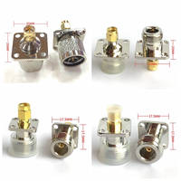 Conector de Brida de 4 Orificios L16 N a SMA Macho Hembra, Conector de Panel de Chasis con Brida de 4 Orificios Tipo N Macho Hembra a SMA