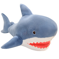 Peluche Requin Bleu Adorable, Coussin Doux en Forme de Requin, Grande Peluche Requin Rembourrée, Cadeau pour Enfants, Décoration de Canapé à Domicile