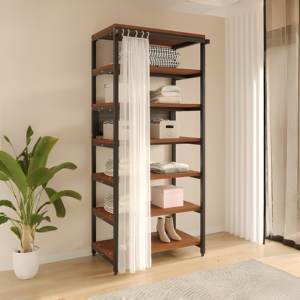 [Style Rideau] Rangement Modulable <span class=keywords><strong>pour</strong></span> <span class=keywords><strong>Dressing</strong></span>, Armoire <span class=keywords><strong>en</strong></span> <span class=keywords><strong>Fer</strong></span> Forgé <span class=keywords><strong>pour</strong></span> Chambre, Portant sur Pied - Product Image 1
