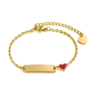 Pulsera ajustable de acero inoxidable 316L resistente al agua y al deslustre, chapada en oro de 14K y 18K, para niñas, niños y bebés. - Product Image 6