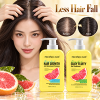 Set Sampo dan Kondisioner Grapefruit Logo Kustom, Mengontrol Minyak, Memberi Volume dan Ringan, Memperbaiki, Merangsang Pertumbuhan Rambut