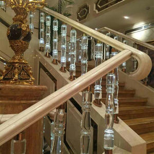 Lüks yenileme malzeme merdiven korkuluk el oyma roma sütunu kristal cam kol dayama diğer kristal el sanatları ürün kategorisi - Product Image 6